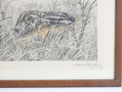 Léon DANCHIN (1887-1938) : Deux lièvres à...