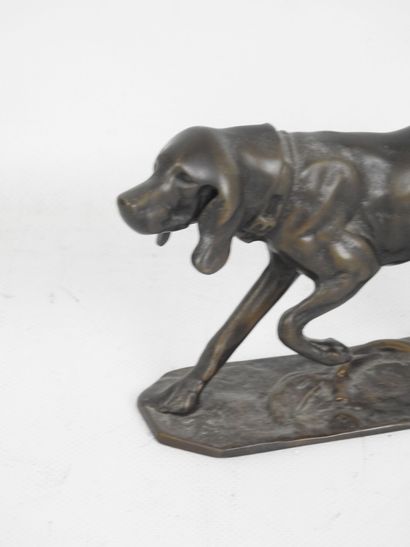 Ecole du XXe siècle : Chien à l'arrêt. Sujet...