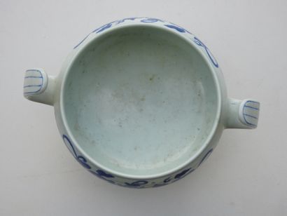 CHINA: Tripod perfume burner with two handles...