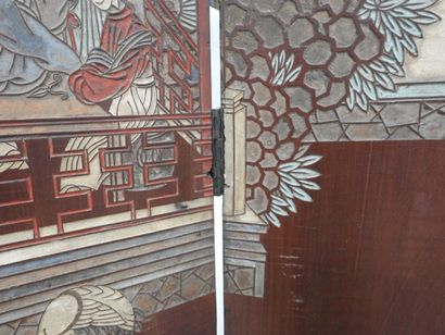 CHINA: Eight-leaf Coromandel lacquer screen...