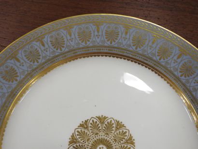 SEVRES: A porcelain plate with a celestial...