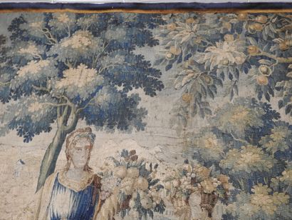 AUBUSSON : Tapisserie en laine à décor d'une...