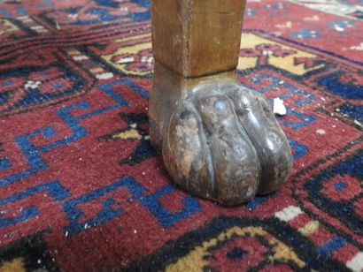 Pair of mahogany armchairs, inverted backrest,...
