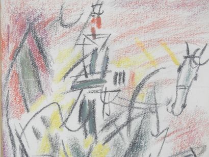GEN PAUL (1895-1975): The horseman. Crayolors...