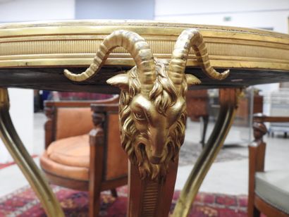 Chased-gilt bronze GUERIDON, the circular...