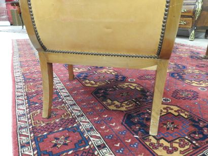 Pair of mahogany shepherd's chairs, backs...