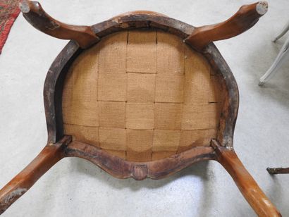 PAIRE DE FAUTEUILS cabriolet en bois naturel...