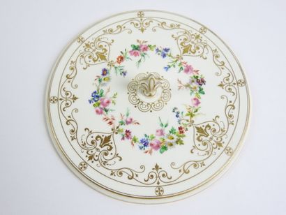 SEVRES: Porcelain polychrome and gold cup...