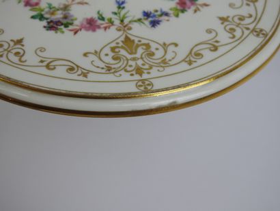 SEVRES: Porcelain polychrome and gold cup...