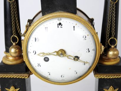 PORTICAL CLOCK in white and black marble...