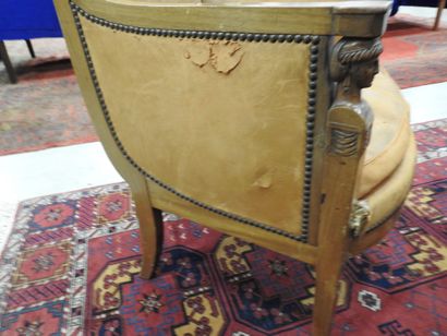 Pair of mahogany shepherd's chairs, backs...