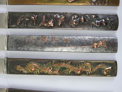JAPAN: Fourteen patinated and partially gilded...