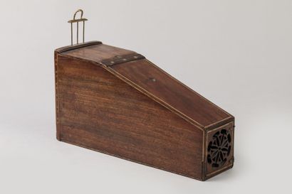 Ferret TRANSPORT BOX in mahogany with checkerboard,...