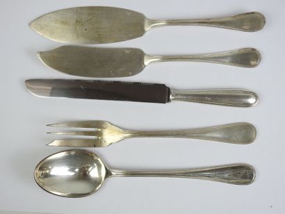 CHRISTOFLE: Silver-plated cutlery set Perles...