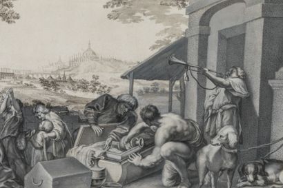 Ecole ITALIENNE du XVIIe siècle : 
Adoration...