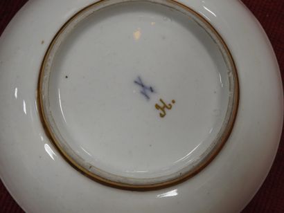 MEISSEN
Porcelain cup and saucer with polychrome...