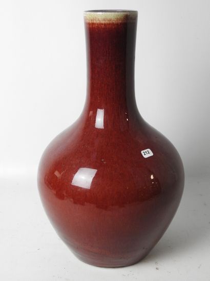 CHINA: Porcelain bottle vase with oxblood...