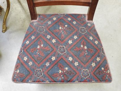 SIX CHAIRS in mahogany, bandeau à la gerbe...