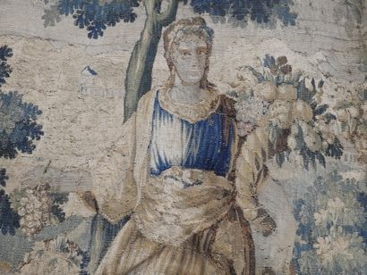 AUBUSSON : Tapisserie en laine à décor d'une...