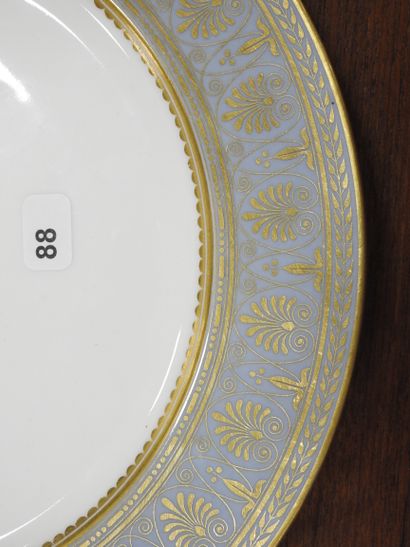 SEVRES: A porcelain plate with a celestial...