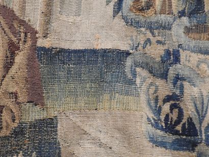 AUBUSSON : Tapisserie en laine à décor d'une...