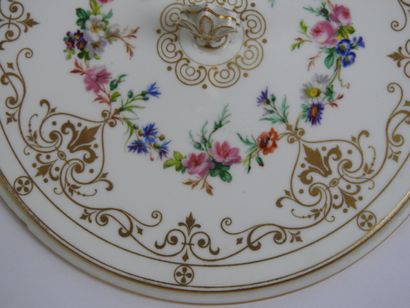 SEVRES: Porcelain polychrome and gold cup...