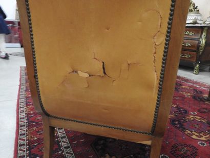 Pair of mahogany shepherd's chairs, backs...