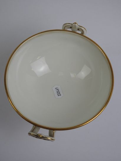SEVRES: Porcelain polychrome and gold cup...