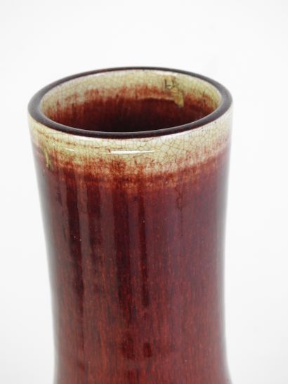 CHINA: Porcelain bottle vase with oxblood...