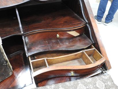 BUREAU DOS D'ANE en bois de placage marqueté...