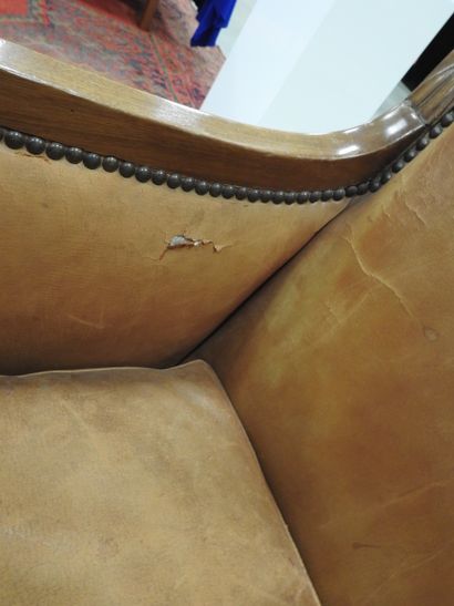 Pair of mahogany shepherd's chairs, backs...