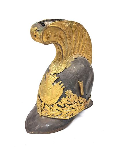 RARE CASQUE d'officier des Gardes-du-corps...