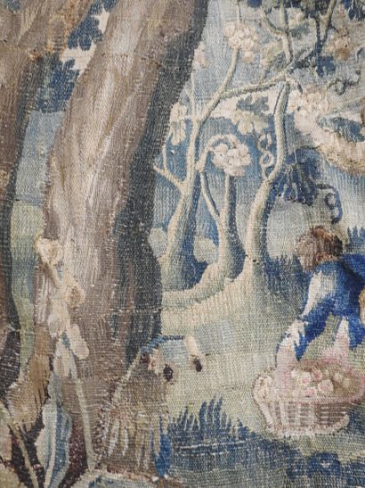 AUBUSSON : Tapisserie en laine à décor d'une...