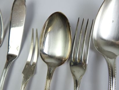 CHRISTOFLE: Silver-plated cutlery set Perles...