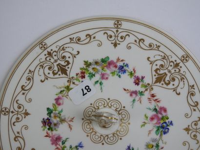 SEVRES: Porcelain polychrome and gold cup...