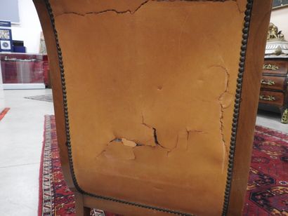 Pair of mahogany shepherd's chairs, backs...