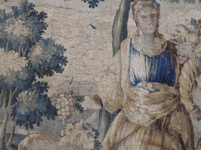 AUBUSSON : Tapisserie en laine à décor d'une...