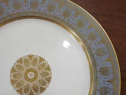 SEVRES: A porcelain plate with a celestial...