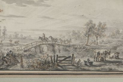 Dirk LANGENDYK (Rotterdam, 1748-1805): Paysage...