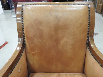 Pair of mahogany shepherd's chairs, backs...
