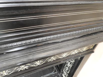 CABINET en chêne et placage d'ébène à riche...