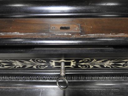 CABINET en chêne et placage d'ébène à riche...