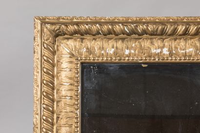 GRAND MIROIR de forme rectangulaire en bois...