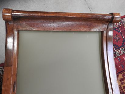 Pair of mahogany armchairs, inverted backrest,...