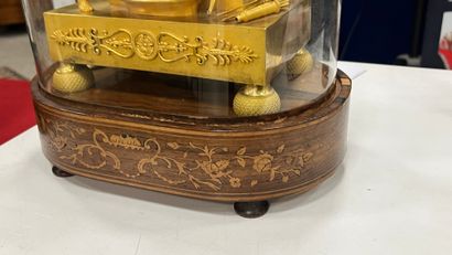 Gilt bronze HANGER with a cherub at a fountain,...
