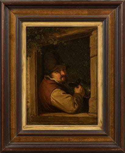 Ecole HOLLANDAISE du XIXème siècle : Le buveur....