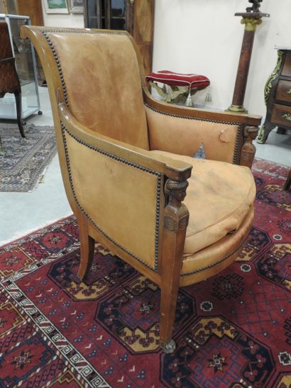 Pair of mahogany shepherd's chairs, backs...