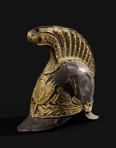 RARE CASQUE d'officier des Gardes-du-corps...