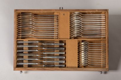 CHRISTOFLE: 112-piece Art Deco silver-plated...