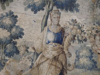 AUBUSSON : Tapisserie en laine à décor d'une...